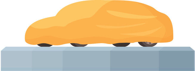 Unveil new car icon cartoon vector. City showroom location. Service station