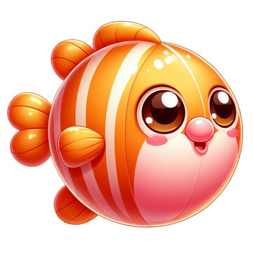 A cute orange Balloon fish