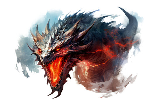 fantasy dragon isolated on white