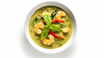 Thai green curry with shrimp