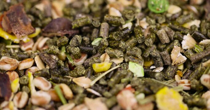 mixed cereals, grass, grain, corn for animals, combined pet food for rodents, meat-free food