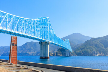冬の生月大橋　長崎県平戸市　Ikitsuki Ohashi Bridge in winter. Nagasaki Pref, Hirado...