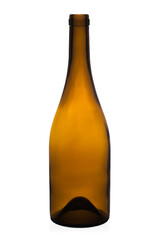 Burgundy empty wine bottle isolated