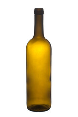 Bordeaux empty wine bottle isolated