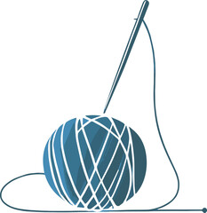 Elegant Crochet Hook and Yarn Vector Logo