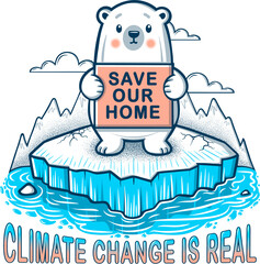 Polar Bear Climate Change Illustration