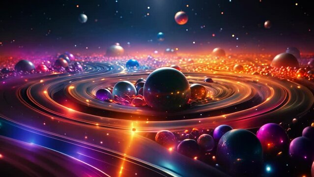 Array of Balls Suspended in Midair