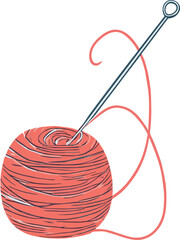 Trendy Crochet Hook and Yarn Icon for Crafting