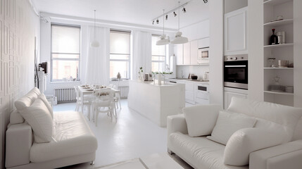 A view of beautiful apartment living area with modern furniture 