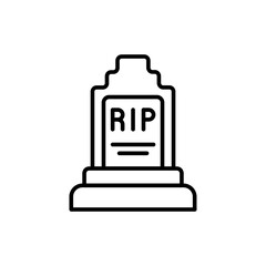 Gravestone outline icons, minimalist vector illustration ,simple transparent graphic element .Isolated on white background