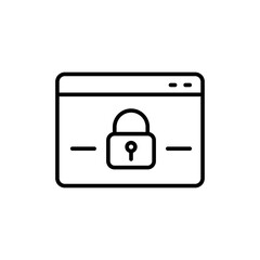 Web security outline icons, minimalist vector illustration ,simple transparent graphic element .Isolated on white background
