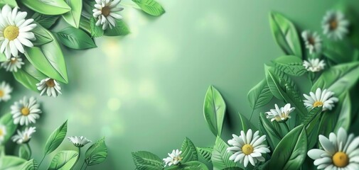 abstract nature green spring background with spring flower. spring background with copy space - obrazy, fototapety, plakaty