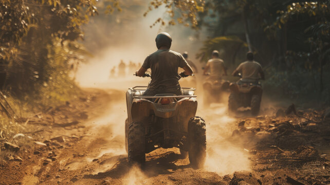 Extreme leisure. Off-road racing on ATVs.