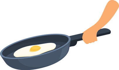 Fried egg icon cartoon vector. Meal plane menu. Oven utensil
