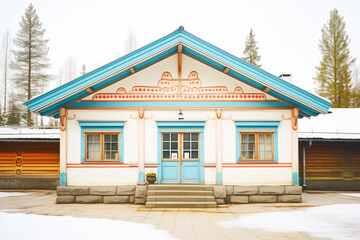 Fototapeta na wymiar exterior of a traditional finnish sauna building