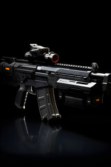Close-up Detail of Modern FN F2000 Assault Rifle – High Resolution Military Firearms Stock Photo