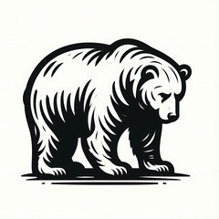 Fototapeta premium Majestic Bear Standing logo type illustration