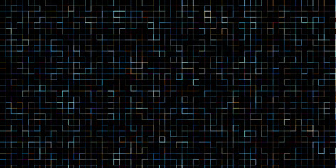 black background with a grid of squares of different colors, abstract beautiful background with black and other colors, Art.