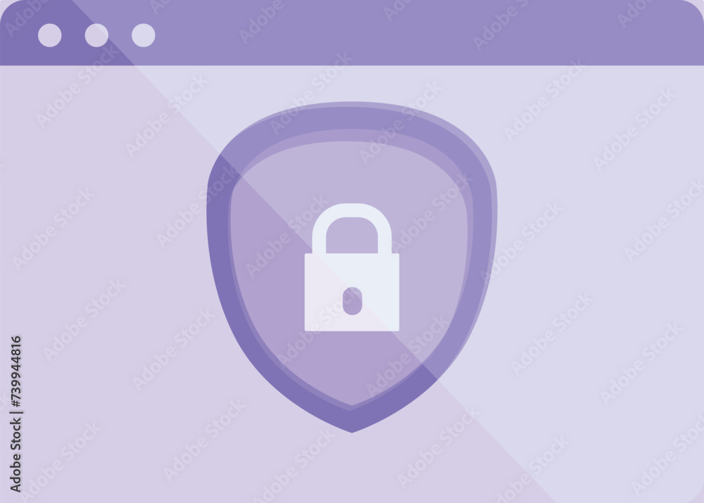 Poster web parental control icon cartoon vector. computer security. electronic online
