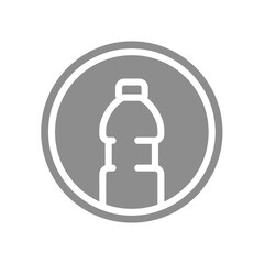 Plastic waste vector sticker. Garbage bin editable stroke label icon.