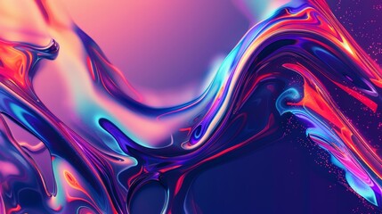 Abstract Neon Swirls and Liquid Patterns in Pink and Blue Hues for Artistic Backgrounds