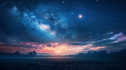 beautiful night sky with star