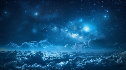 beautiful night sky with star - obrazy, fototapety, plakaty