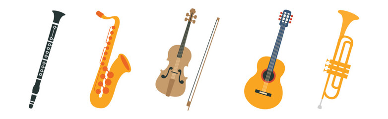 Different Musical Instrument for Live Concert Vector Set © topvectors