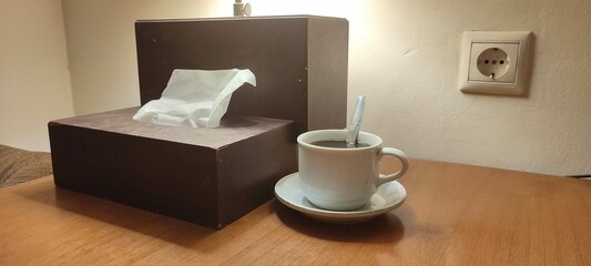 Coffee in the White Glass