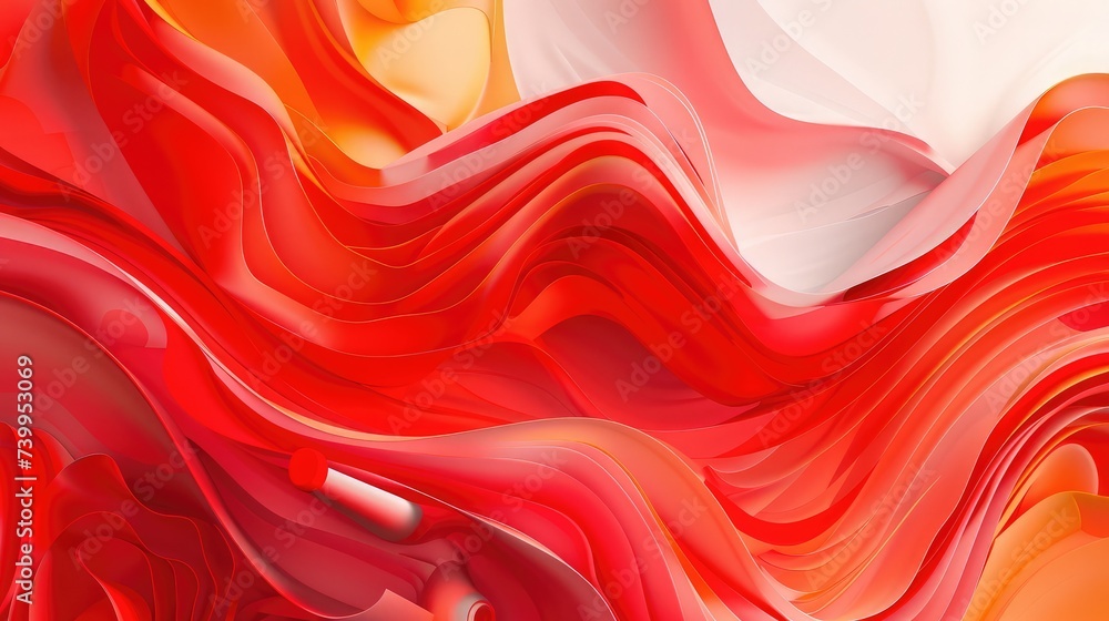 Poster red abstract background. dynamic shapes composition