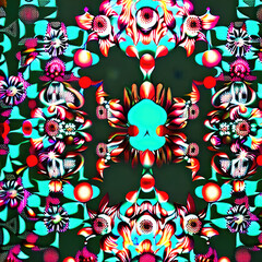Fototapeta premium seamless pattern with flowers Generative AI