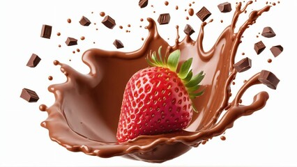 Strawberry Splashing in Milk Chocolate