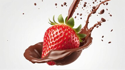 Strawberry Splashing in Milk Chocolate