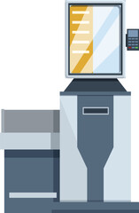 Self service supermarket icon cartoon vector. Scan terminal. Shop retail display