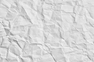  White crumpled paper texture background