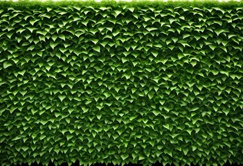 Green hedge or Green Leaves Wall isolated on a white transparent background. Generative AI