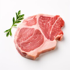 a piece of meat with a leafy branch