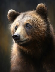 Obraz premium Front view of brown bear