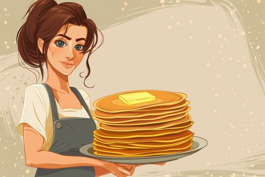 woman with pancakes