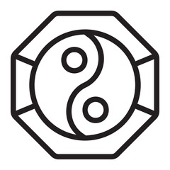 yin yang line icon