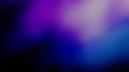 Purple black blue dark glowing grainy gradient background noise texture poster header banner design copy space