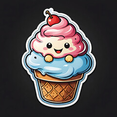 Mixed ice cream sticker