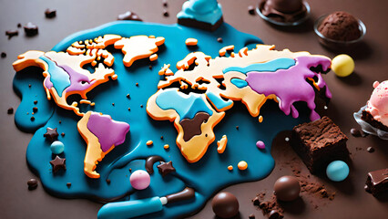 World map shaped sweetie
