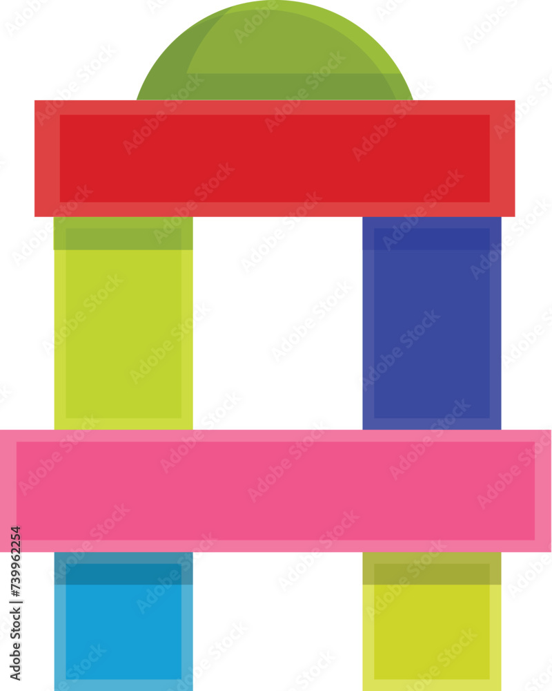 Poster design object blocks icon cartoon vector. brick game. piece play shape