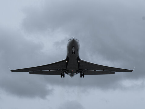 Airplane landing in Kloten Zurich Airport