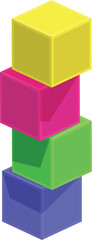 Object cubes icon cartoon vector. Children building blocks. Wood play - obrazy, fototapety, plakaty