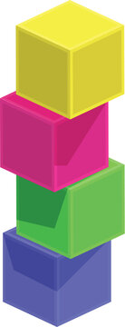 Object cubes icon cartoon vector. Children building blocks. Wood play