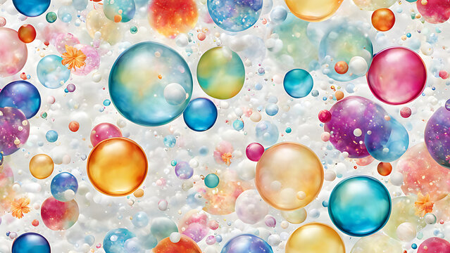bright colored soap bubbles background