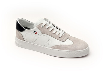 Comfortable sneakers for men on a white background.