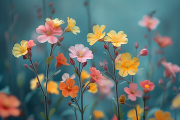 Obraz na płótnie Canvas colorful blossoms in the field